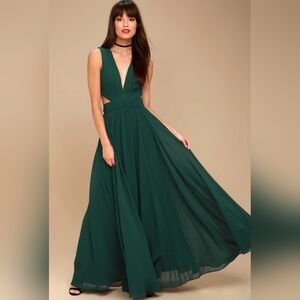 Lulus | Vivid Imagination Forest Green Cutout Maxi Dress